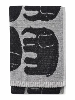 Kylpyhuonetekstiilit|Finlayson Elefantti-pyyhe HARMAA/MUSTA