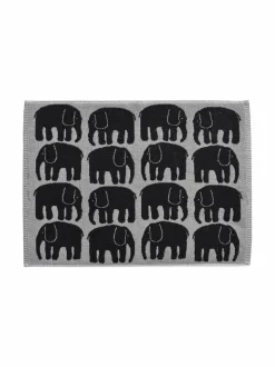 Kylpyhuonetekstiilit|Finlayson Elefantti-pyyhe HARMAA/MUSTA