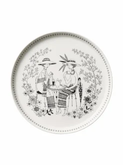 Lautaset & Kulhot|Arabia Emilia-lautanen 24 cm BLACK/WHITE