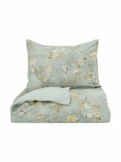 Liinavaatteet|Villa Stockmann Fantasia-pussilakana AQUA GREEN COMBO