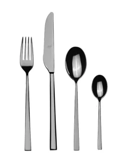 Aterimet & Tarjoiluvälineet|Mepra Firenze Oro Nero aterinsetti 24 osaa