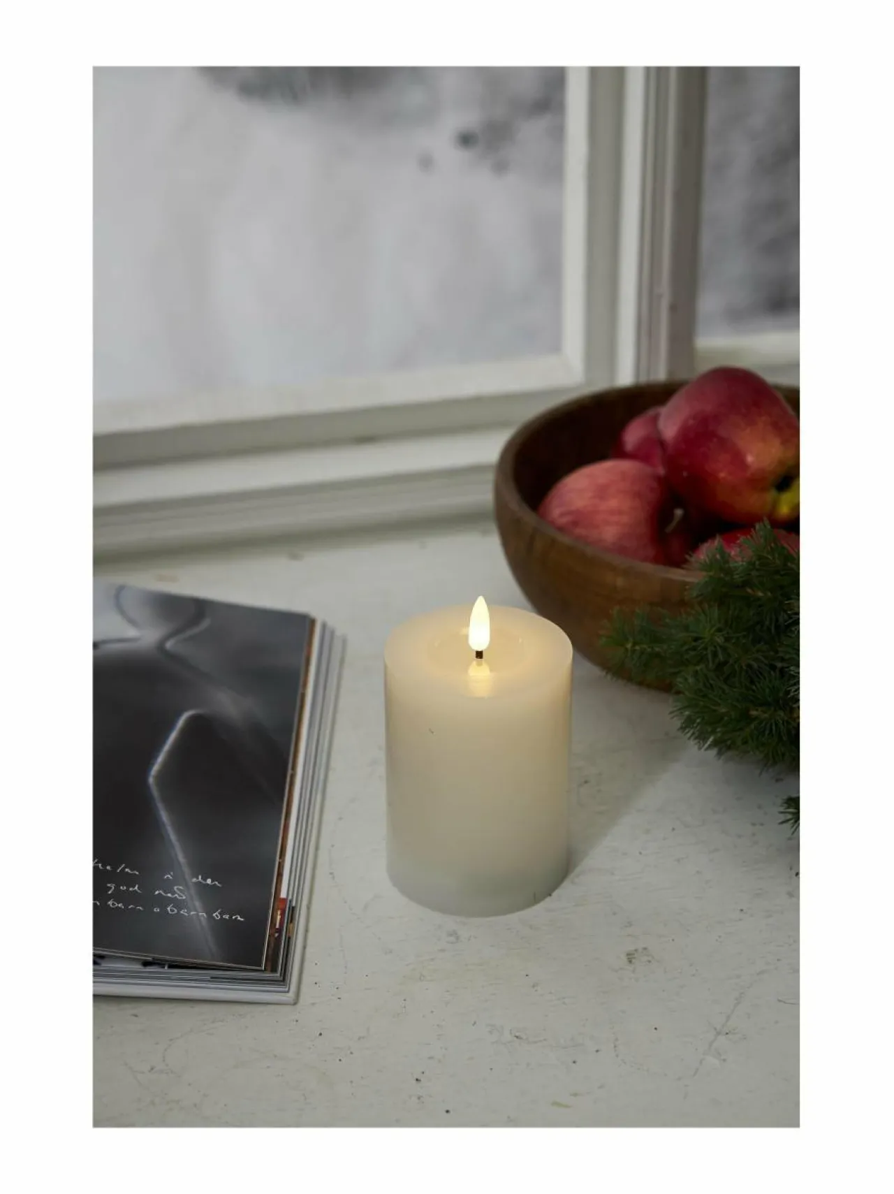 Jouluvalot|Star Trading Flamme Flow LED -kynttilä 7,5 x 7,5 x 12,5 cm VALKOINEN