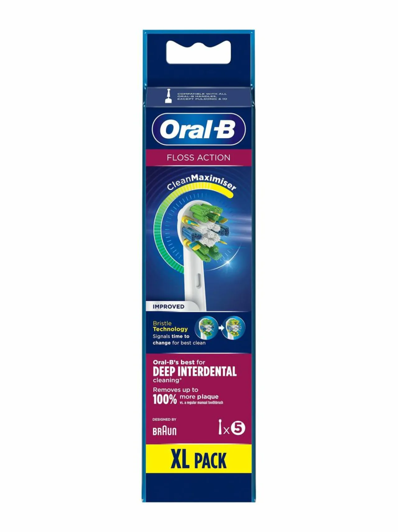 Hampaidenhoito|Oral-B FlossAction CleanMaximiser -vaihtoharjat 5 kpl WHITE