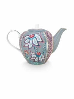 Tee, Kahvi & Vesi|PIP Studio Flower Festival Large -teekannu 1,6 l BLUE