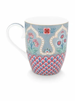 Mukit & Kupit & Asetit|PIP Studio Flower Festival Scallop Large -muki 350 ml BLUE