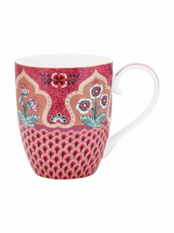 Mukit & Kupit & Asetit|PIP Studio Flower Festival Scallop XL -muki 450 ml DARK PINK