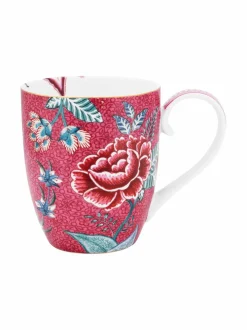 Mukit & Kupit & Asetit|PIP Studio Flower Festival XL -muki 450 ml DARK PINK