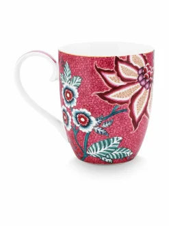 Mukit & Kupit & Asetit|PIP Studio Flower Festival XL -muki 450 ml DARK PINK