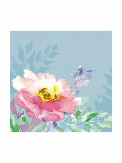 Keittiö- & Kattaustekstiilit|Duni Flowy Florals -servietti, 24x24 cm, 3-krs LT. BLUE/MULTICOLOR