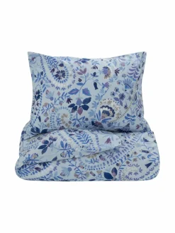 Liinavaatteet|Casa Stockmann Folia -perkaalipussilakana LT.STONE/BLUE/LILAC COMBO