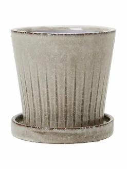 Ruukut & Istutusastiat|Wikholm Form Frida- ruukku ja aluslautanen 13 x 12 cm LIGHT GREY MELANGE