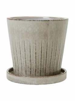 Ruukut & Istutusastiat|Wikholm Form Frida- ruukku ja aluslautanen 16 x 15 cm LIGHT GREY MELANGE