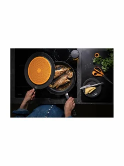 Keittiötarvikkeet|Fiskars Functional Form -roiskesuoja BLACK/ORANGE