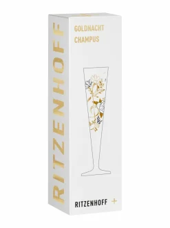 Lasit|Ritzenhoff Goldnacht-samppanjalasi CLEAR GLASS ,GOLD, BLACK