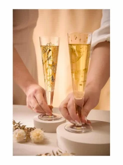 Lasit|Ritzenhoff Goldnacht-samppanjalasi CLEAR GLASS ,GOLD, BLACK