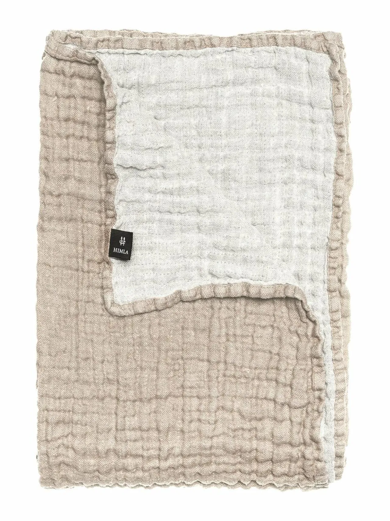 Huovat & Päiväpeitot|Himla Hannelin-pellavapäiväpeite 260 x 260 cm NATURAL WHITE (VAALEANRUSKEA/VALKOINEN)