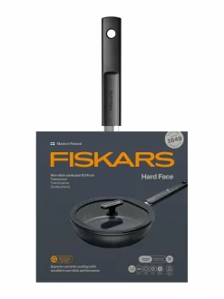 Keitto- & Paistoastiat|Fiskars Hard Face Sauté -paistinpannu kannella, 24 cm BLACK