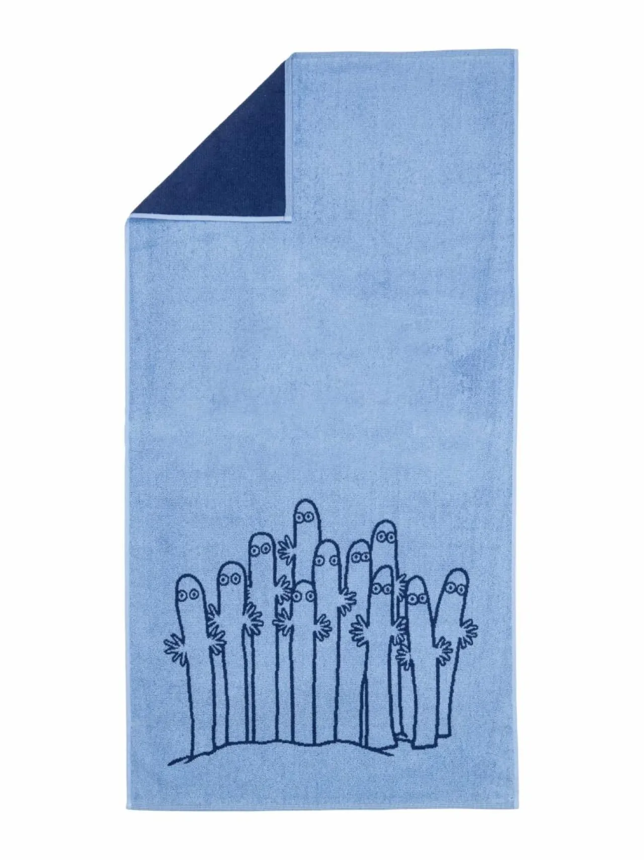 Kylpyhuonetekstiilit|Moomin Arabia Hattivatti-luomupuuvillapyyhe, 70 x 140 cm BLUE