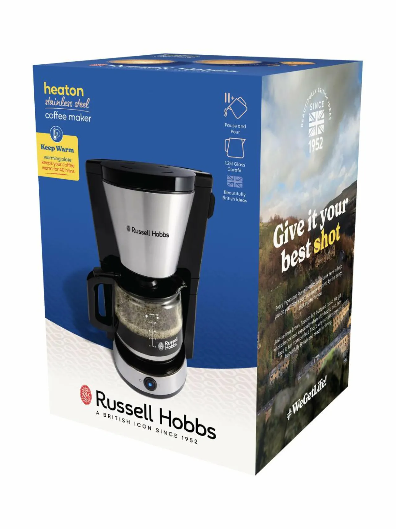 Kahvin- & Vedenkeittimet|Russell Hobbs Heaton-kahvinkeitin 1,25 l STEEL