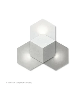 Taulut & Julisteet|Siinne Heksagon valoelementti 3 harmaasävyt VALKOINEN, VAALEANHARMAA, KESKIHARMAA