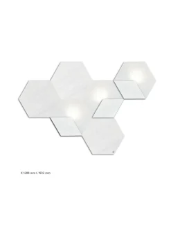 Taulut & Julisteet|Siinne Heksagon valoelementti 3+3 VALKOINEN