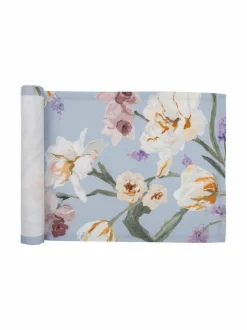 Huovat & Päiväpeitot|Pentik Helmililja-kaitaliina 43 x 160 cm BLUE