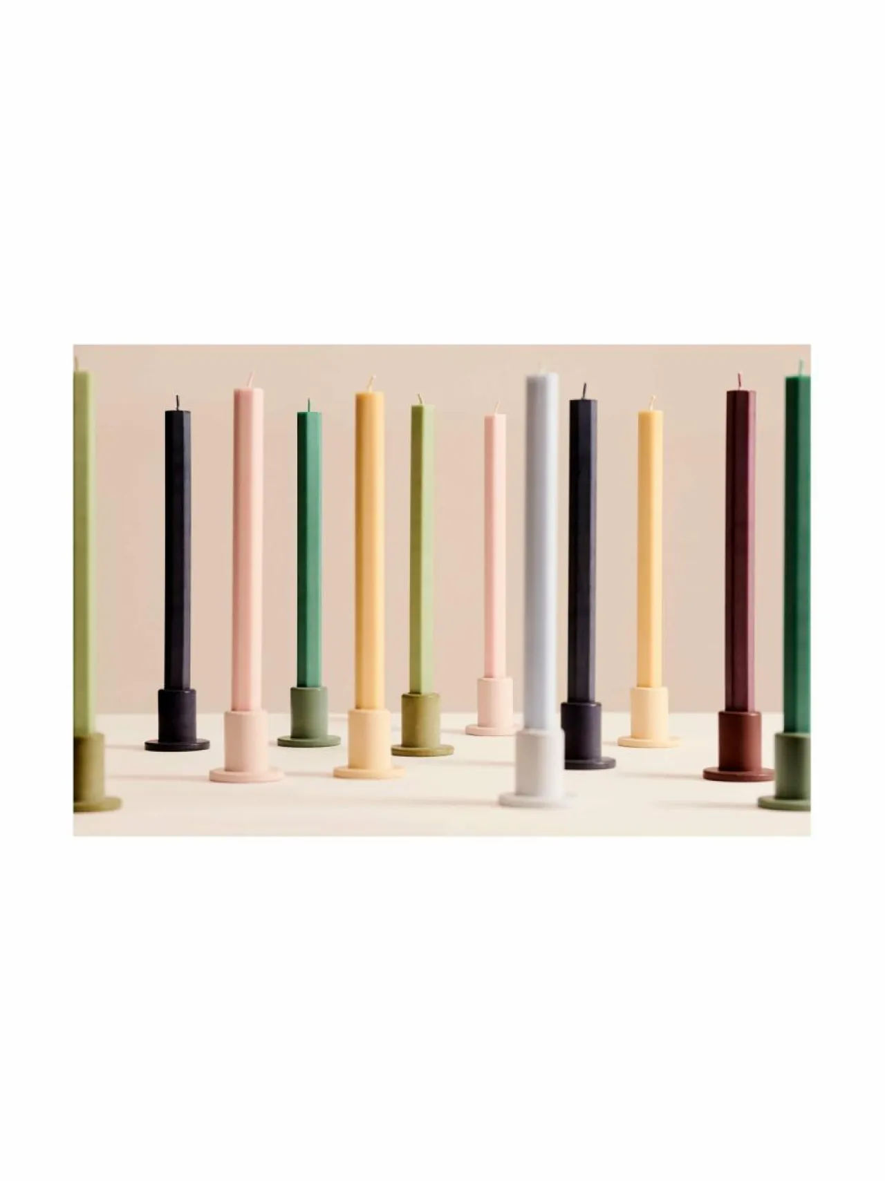 Kynttilät & Lyhdyt|HAY Hexagon Candle Pastel -steariinikynttilä, 4 kpl MULTI