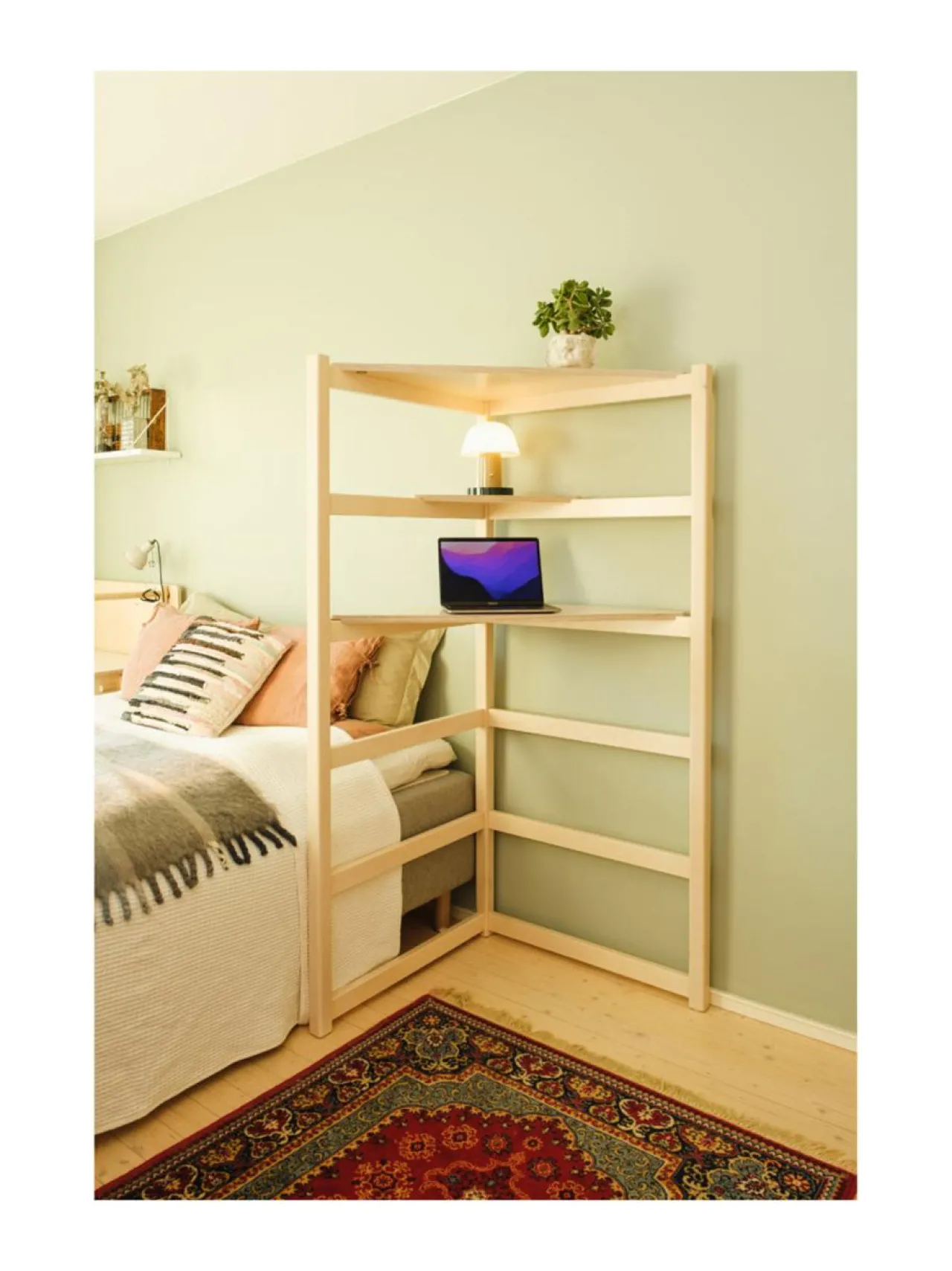 Työpöydät|Hima Furniture Hima Corner säädettävä työpiste ja hylly - Natural Birch