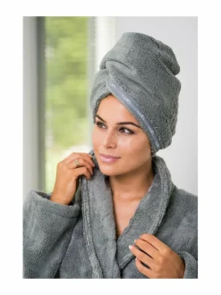 Kylpyhuonetekstiilit|LUIN LIVING Hiuspyyhe GRANITE