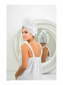 Kylpyhuonetekstiilit|LUIN LIVING Hiuspyyhe PEARL GREY