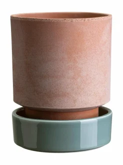 Ruukut & Istutusastiat|Bergs Potter Hoff Raw Glazed -ruukku Ø 18 cm ROSA / MISTY BLUE