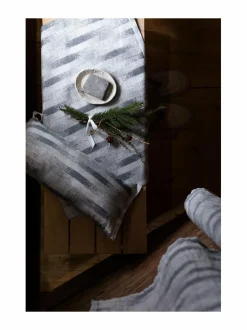 Sauna|Lapuan Kankurit Hohto-saunatyyny pellava-puuvillasekoitteesta 20 x 46 cm 9 WHITE-GREY