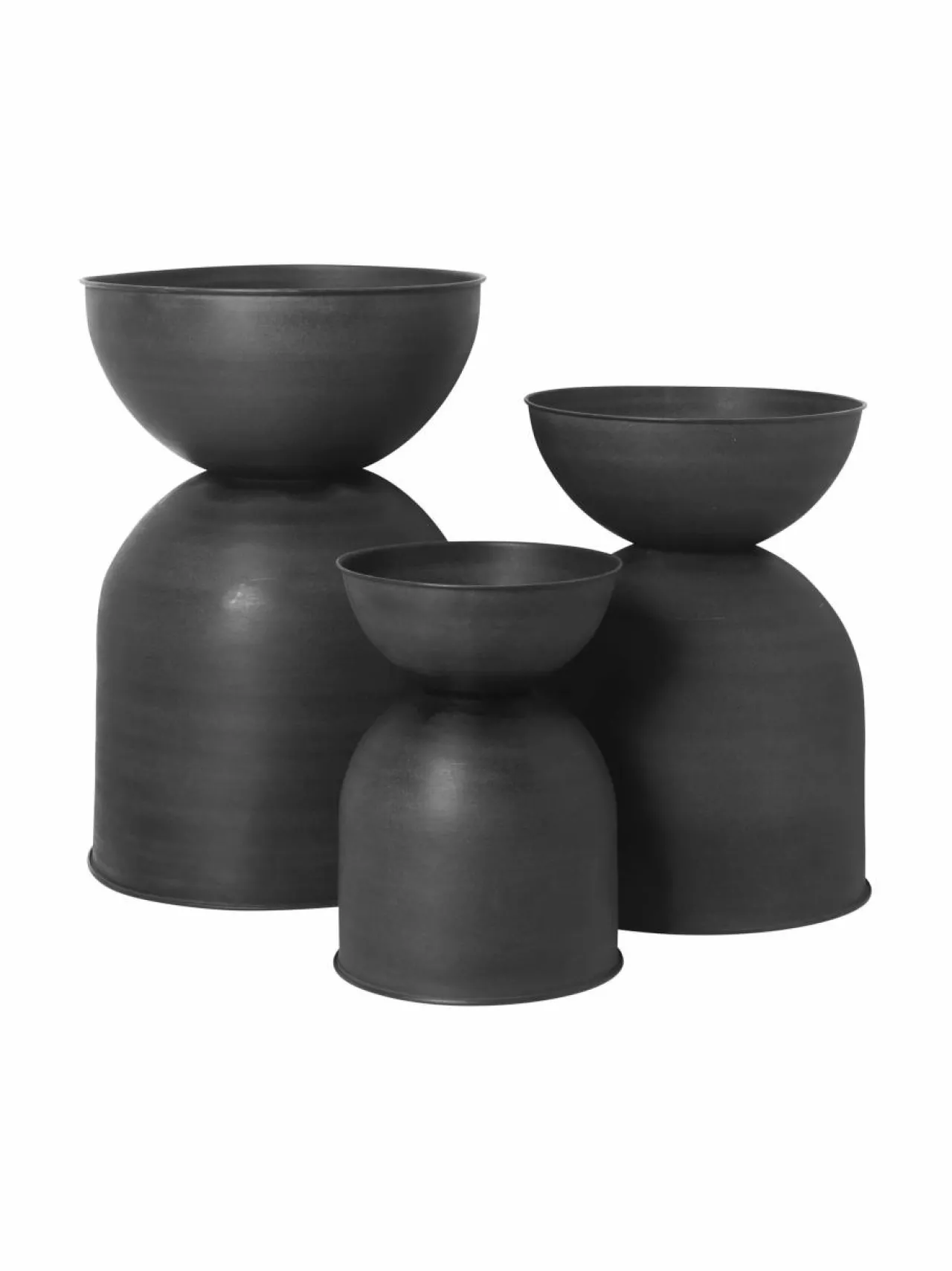 Ruukut & Istutusastiat|Ferm Living Hourglass Pot -ruukku, S BLACK/DARK GREY