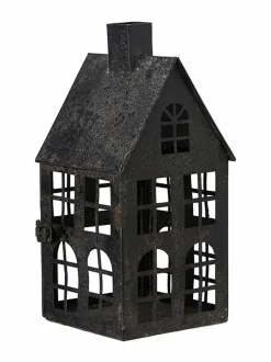 Puutarhakoristeet|Wikholm Form House-lyhty 12 x 25 cm ANTIQUE BLACK