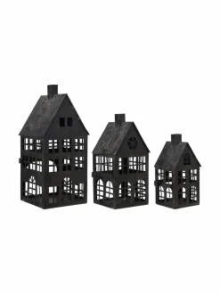 Puutarhakoristeet|Wikholm Form House-lyhty 12 x 25 cm ANTIQUE BLACK