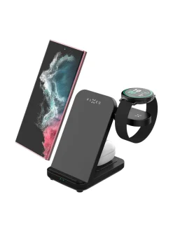 Puhelintarvikkeet|Fixed 3in1 langaton latausasema Samsungille MUSTA