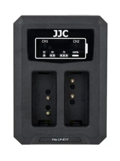 Kamerat|JJC DCH-LPE17 USB Dual Battery Charger -tuplalaturi (Canon LP-E17)