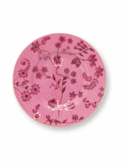 Tarjoiluastiat|PIP Studio Jolie Flowers Petit Four -lautanen 12 cm PINK