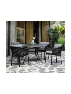 Puutarhakalusteet & Pehmusteet|Cane-Line Joy-ruokapöytä 144 halk x 72 cm LAVA GREY TUMMA HARMAA, TUMMA HARMAA KUVIOITU