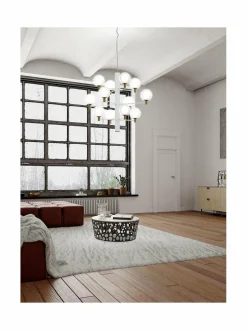 Kattovalaisimet|Design by Grönlund Jubileum 12 -kattovalaisin 70 cm WHITE / MAT BRASS / OPAL GLASS