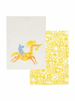 Keittiö- & Kattaustekstiilit|Moomin Arabia Juhlat-keittiöpyyhkeet 50 x 70 cm, 2 kpl YELLOW