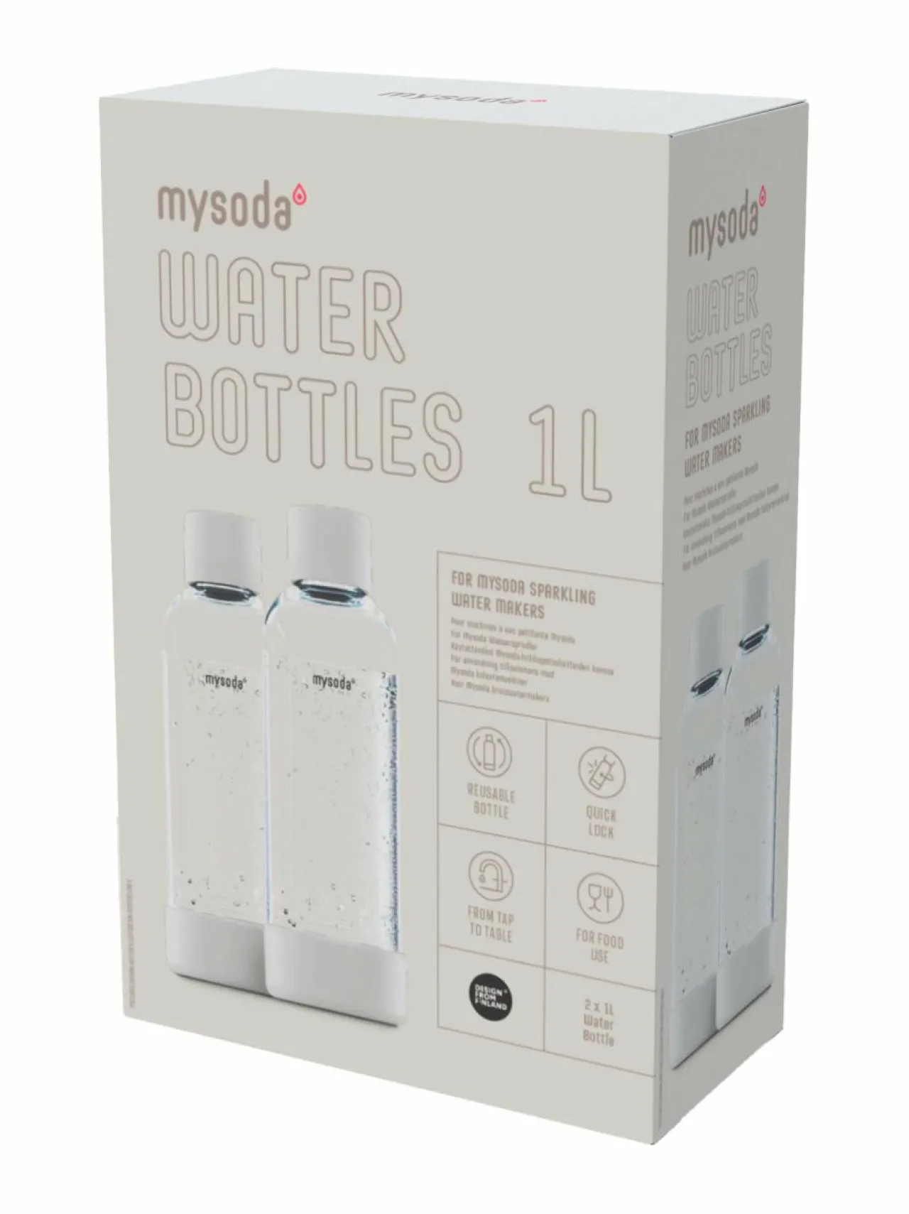 Muut Keittiölaitteet|Mysoda Juomapullo 1 L, 2-pack WHITE