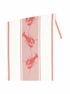 Keittiö- & Kattaustekstiilit|Casa Stockmann Kalas- rapuaiheinen kaitaliina 46 x 170 cm WHITE/RED