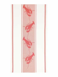 Keittiö- & Kattaustekstiilit|Casa Stockmann Kalas- rapuaiheinen kaitaliina 46 x 170 cm WHITE/RED