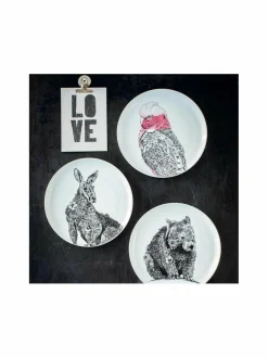 Lautaset & Kulhot|Maxwell&Williams Kangaroo-lautanen 20 cm BLACK/WHITE