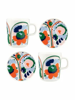 Astiasarjat|Marimekko Karuselli- astiasetti 4-osainen 152 WHITE, BLUE, ORANGE, EMERALD