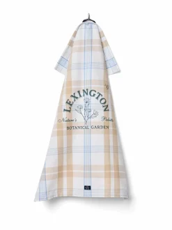 Keittiö- & Kattaustekstiilit|Lexington Kasviaiheinen ruudullinen keittiöpyyhe 50 x 70 cm 1067-KT10 WHITE/BEIGE/BLUE