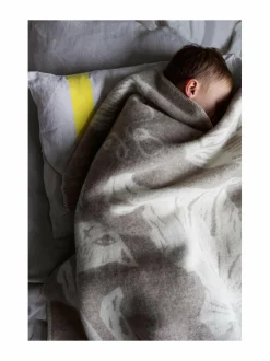 Huovat & Päiväpeitot|Lapuan Kankurit Kissanpäivät-villahuopa 130 x 180 cm 2 BEIGE-WHITE