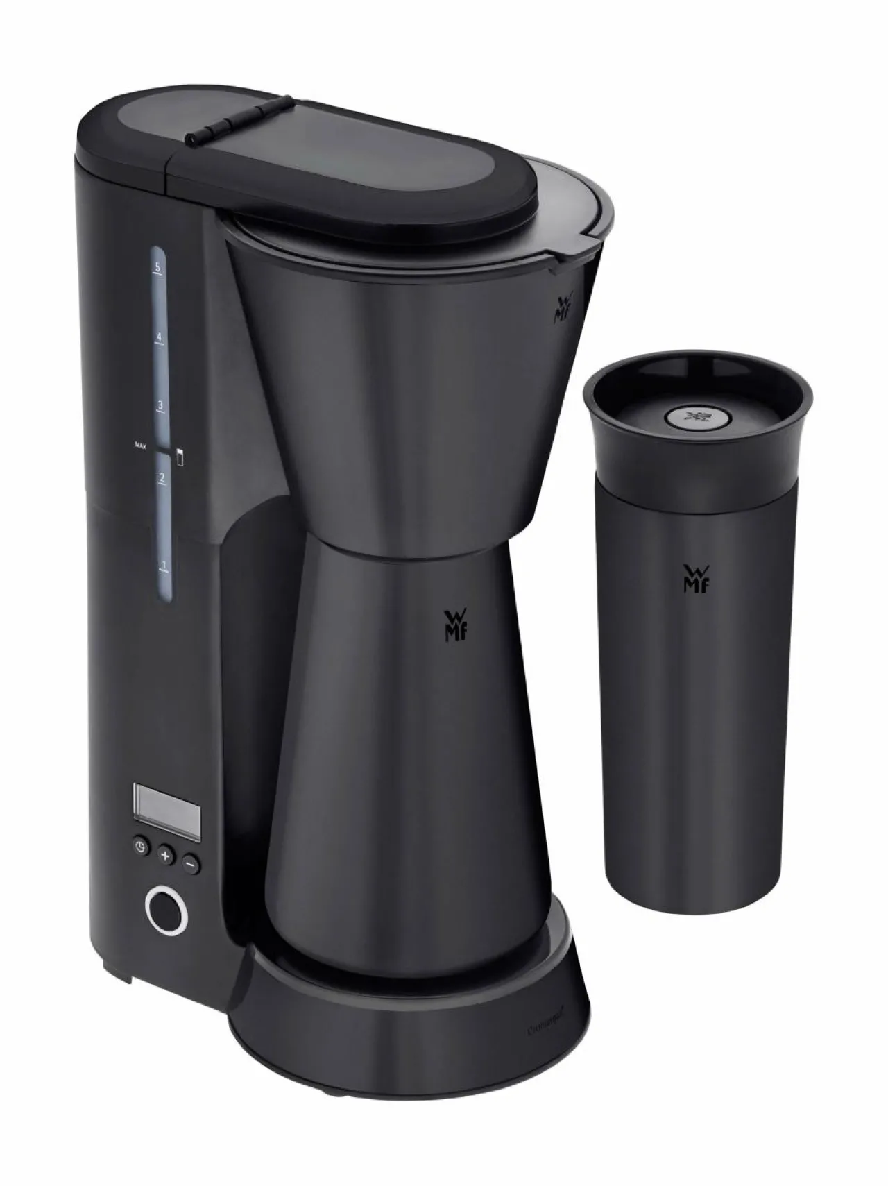 Kahvin- & Vedenkeittimet|WMF KITCHENminis® Coffee Maker Thermo To Go -kahvinkeitin ja termosmuki BLACK, STAINLESS STEEL