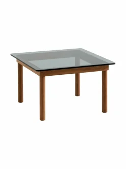 Pöydät|HAY Kofi-sohvapöytä, 60 x 60 cm WALNUT / GREY TINTED GLASS